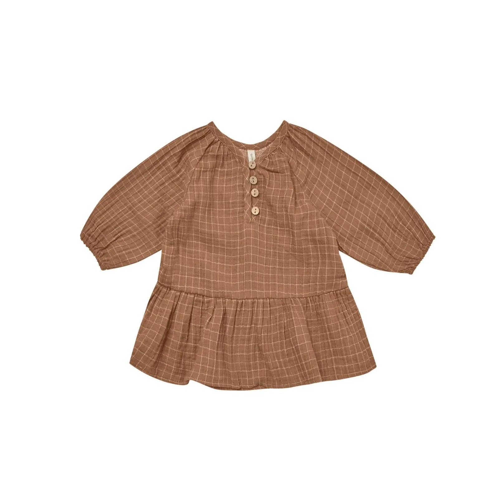 Quincy Mae Lany Dress - Cinnamon Grid