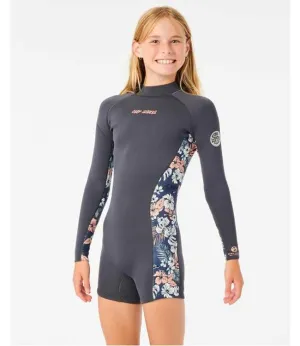 Ripcurl Girls Dawn Patrol Long Sleeve Springsuit (2023) - Charcoal