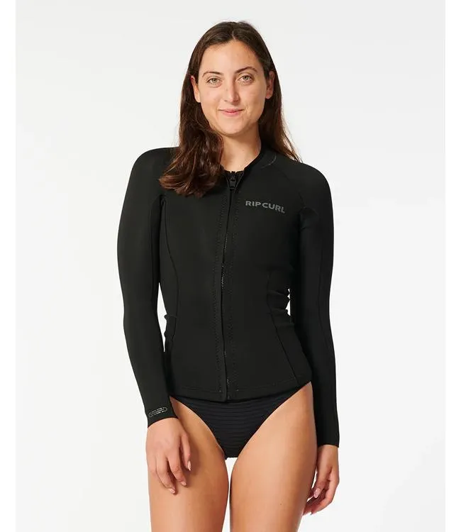 Ripcurl Womens Dawn Patrol Long Sleeve Heater Top (2024) - Black