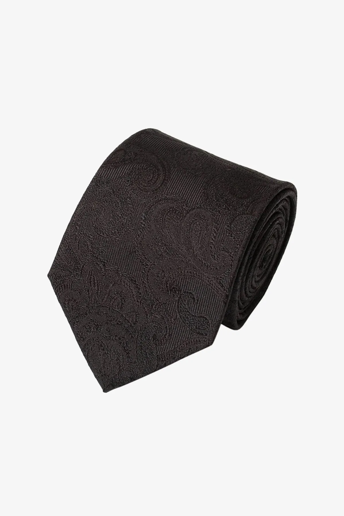 Silk Tie - Black Paisley