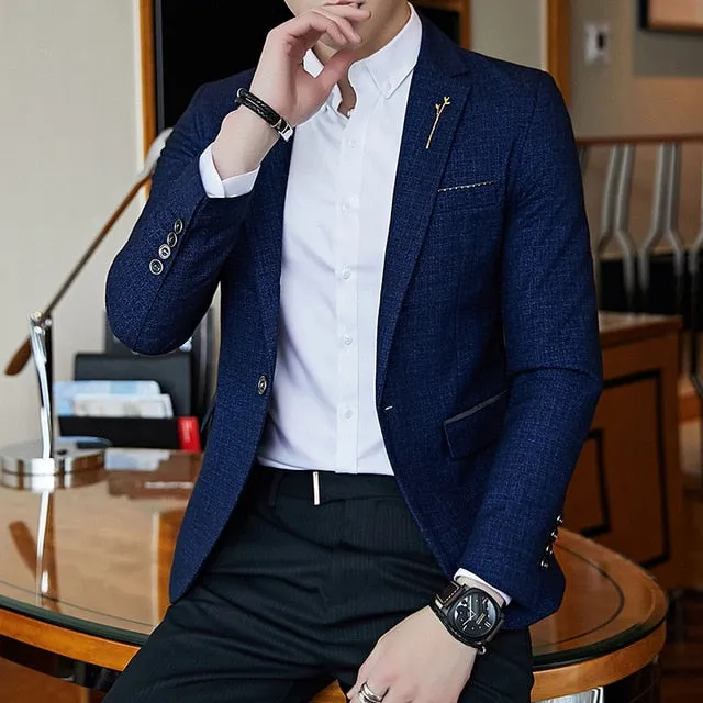 Stylish Business Striped Slim Fit Blazer