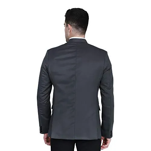 TAHVO Designer Men's Slim Fit Black Solid Blazer/Formal Blazer for Men Stylish/Coat for Wedding/Blazers for Men Stylish Wedding Trouser shuit for Men