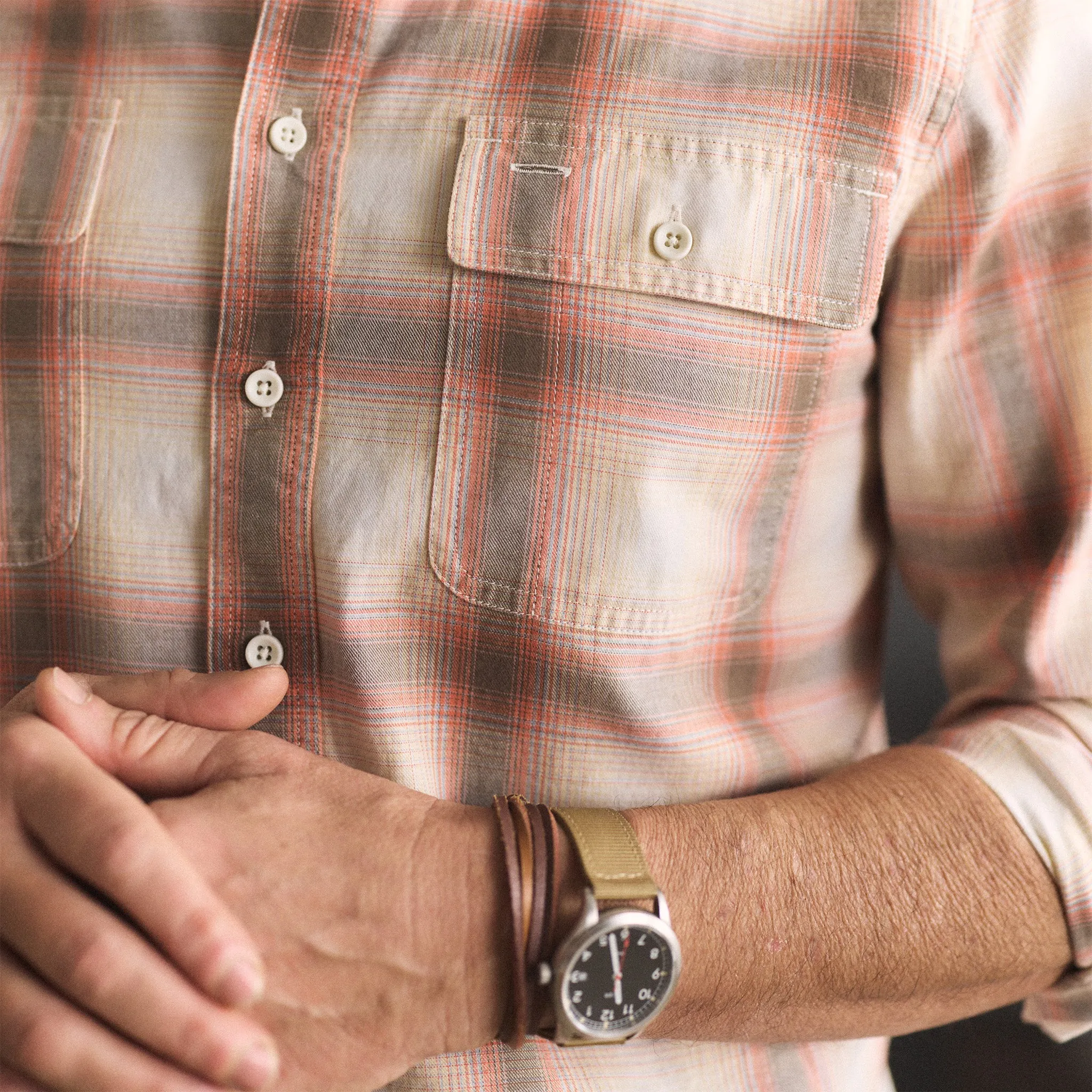 The Craftsman Shirt in Brick Shadow Plaid