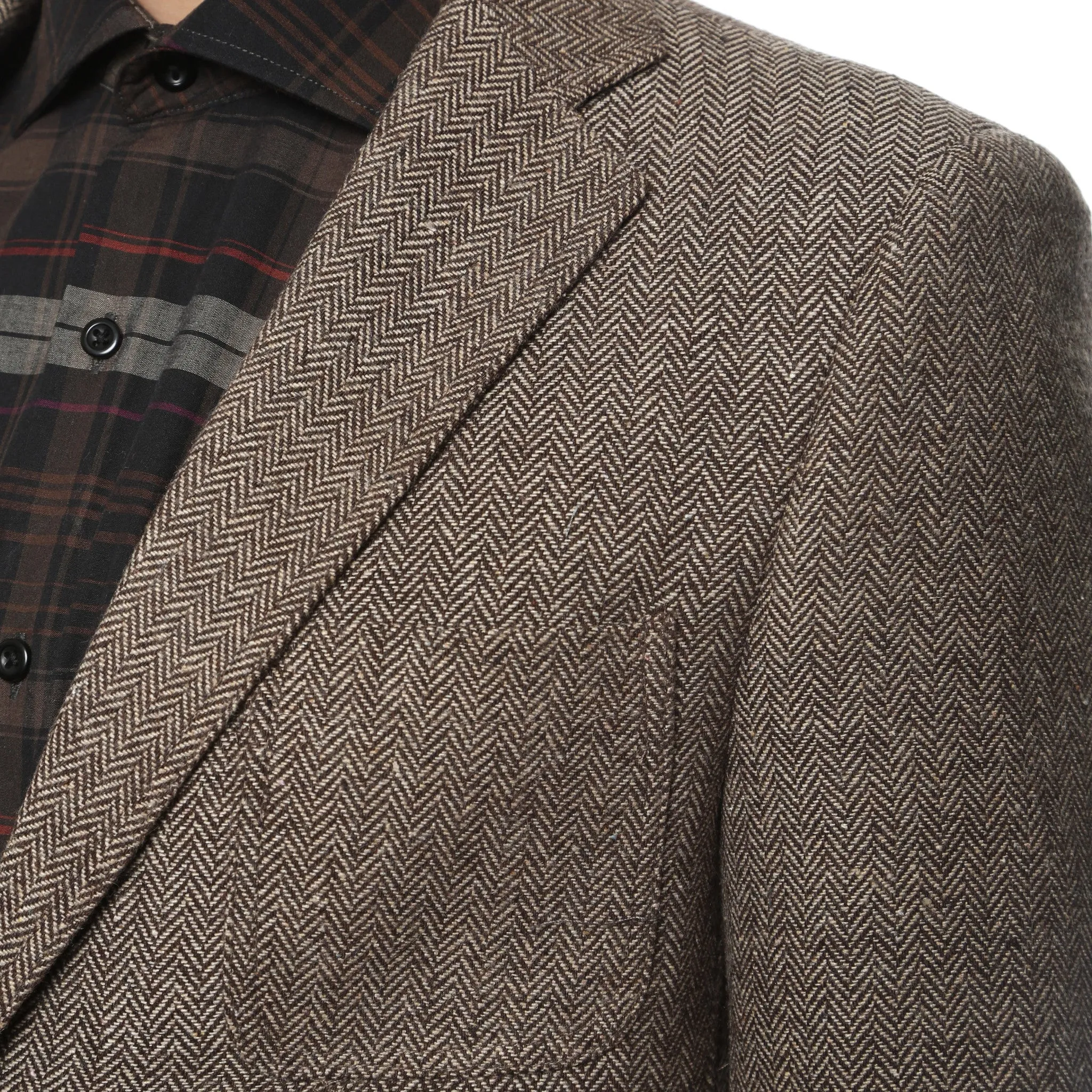 The Hardy Brown Herringbone Super Slim Fit Mens Blazer