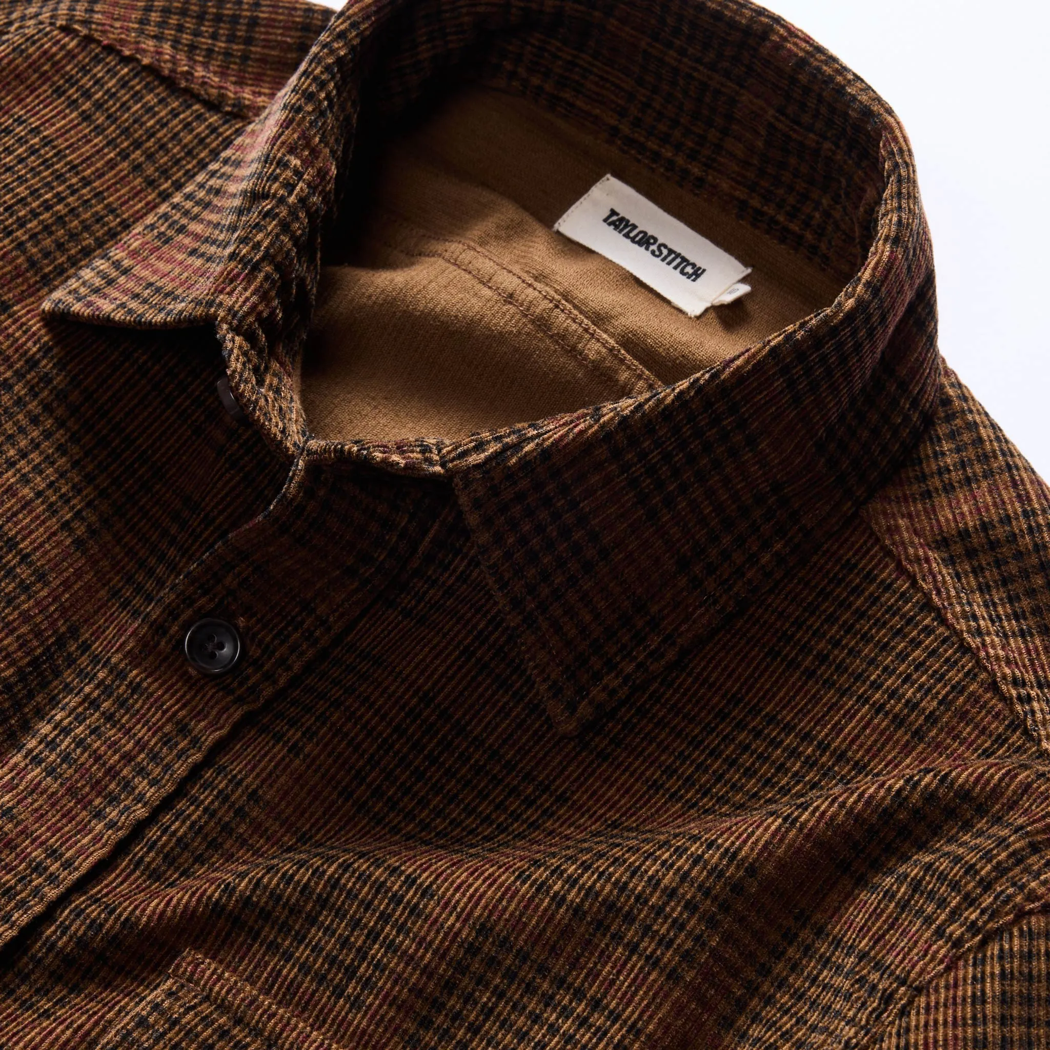 The Saddler Shirt in Dark Roast Plaid Cord