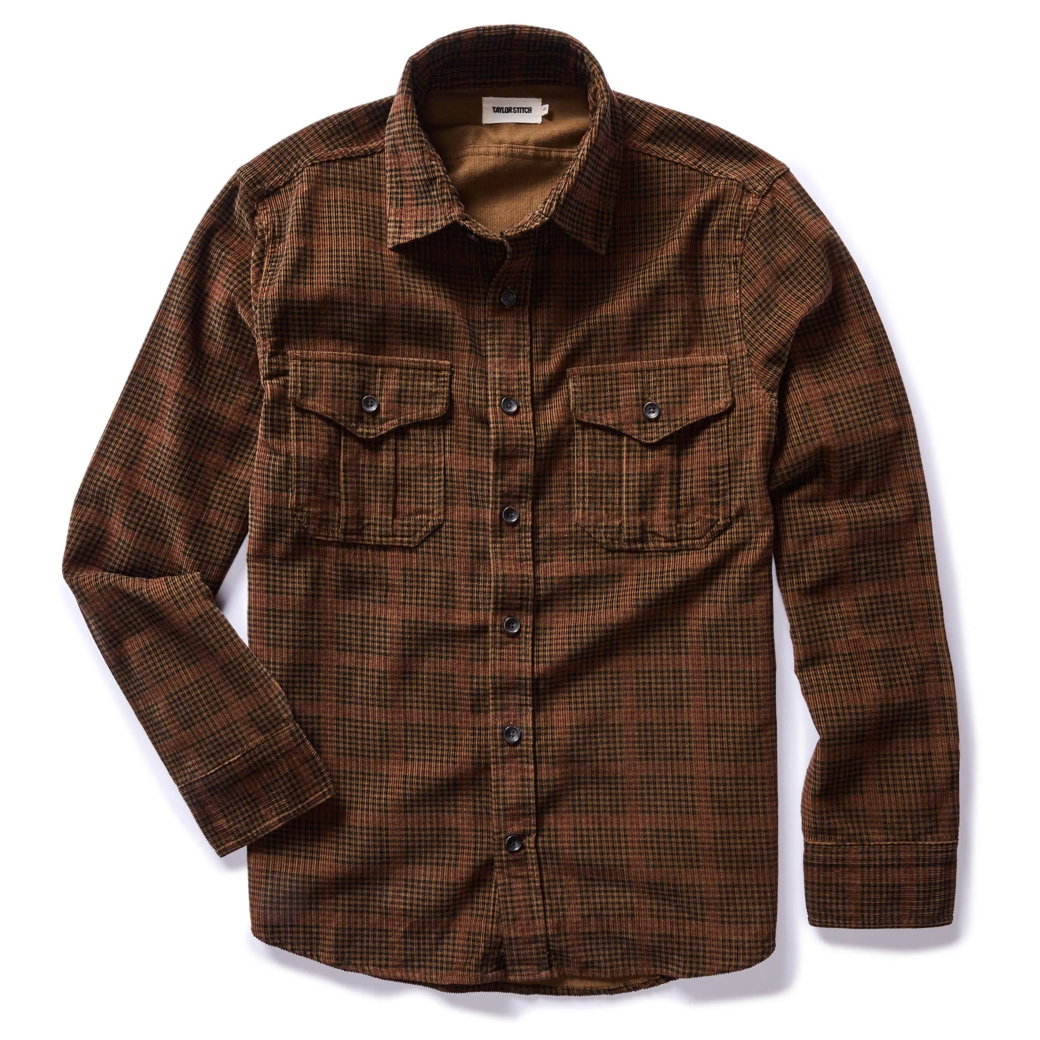 The Saddler Shirt in Dark Roast Plaid Cord