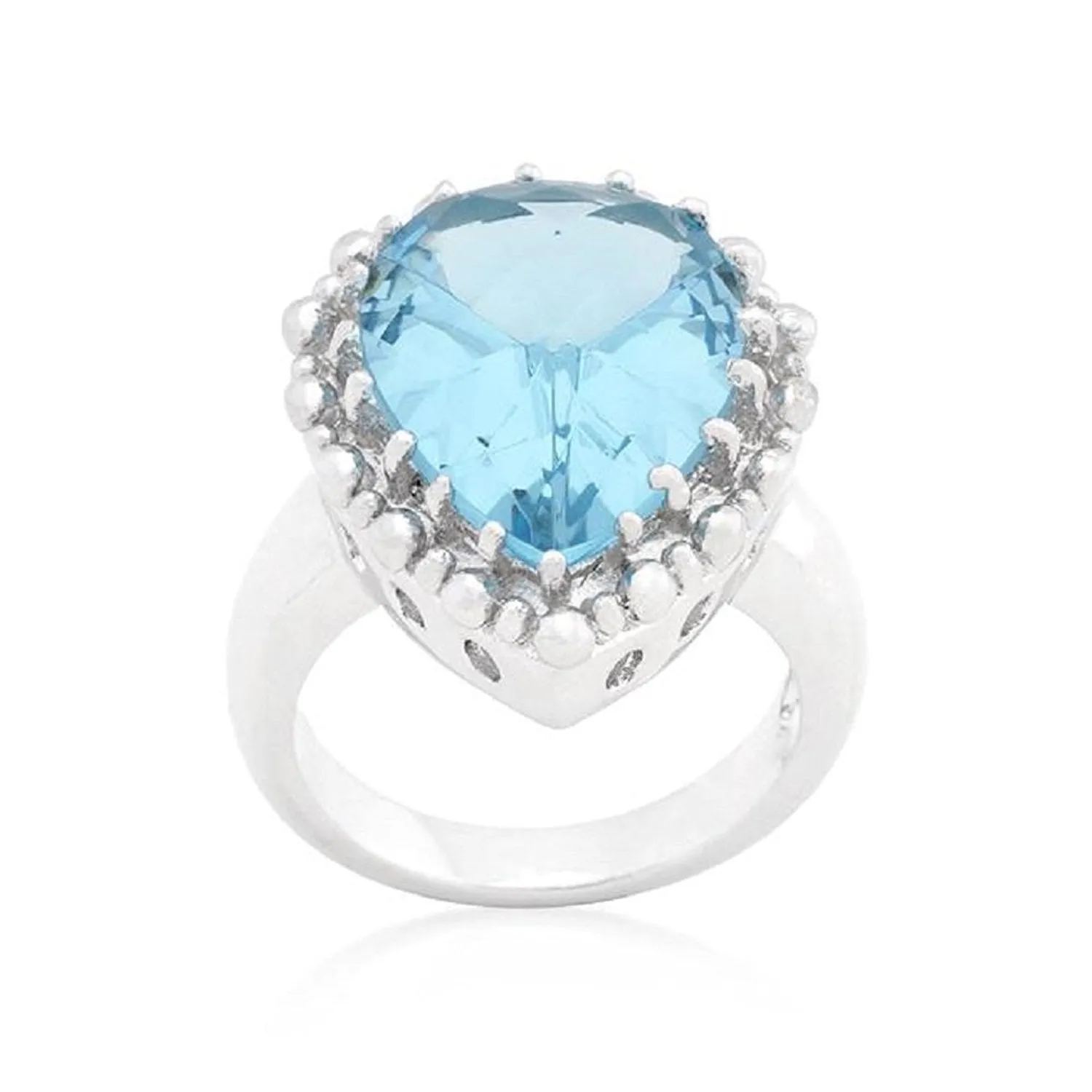 WildKlass Solitaire Blue Topaz Cocktail Ring