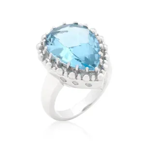 WildKlass Solitaire Blue Topaz Cocktail Ring