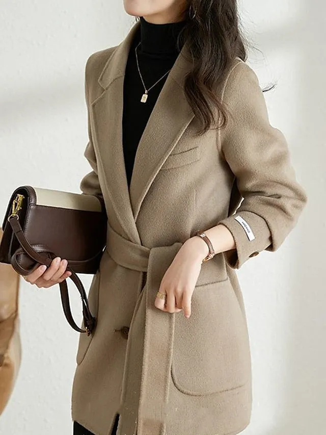 Women's Wool Blend Winter Long Blazer