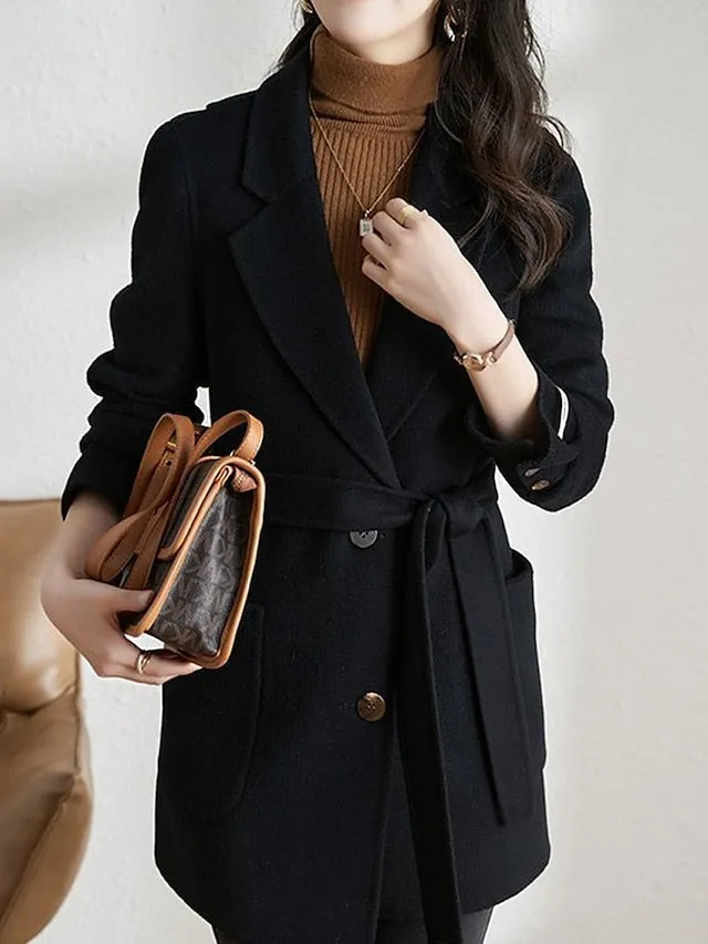 Women's Wool Blend Winter Long Blazer