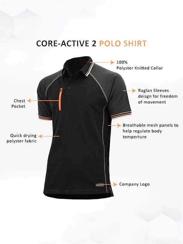 WrightFits Core-Active 2-Tone Men Work Polo T Shirt -CA